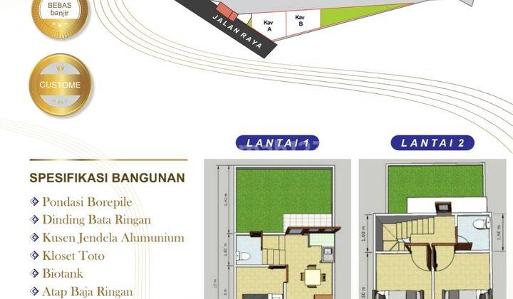 Rumah Murah Cisauk Tangerang 2 Lantai 400 Jutaan, Dekat Stasiun 6
