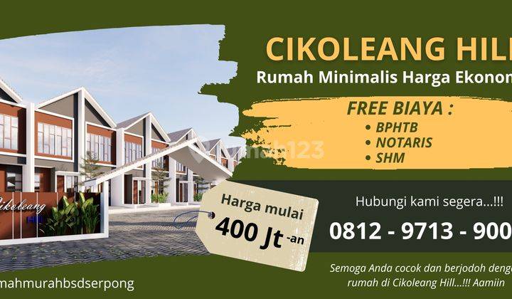 Rumah Murah Bsd City 2 Lantai 400 Jutaan, Dekat Stasiun Cisauk 2
