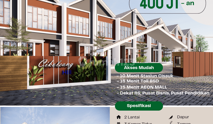 Rumah Murah Bsd City 2 Lantai 400 Jutaan, Dekat Stasiun Cisauk 10