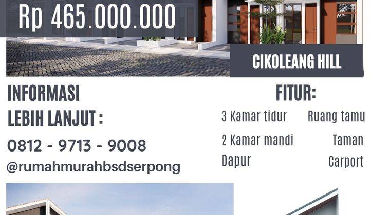  Cikoleang Hill, Rumah Murah Tangsel Bogor Dekat Stasiun Dan Tol 14
