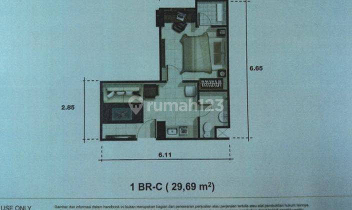 Dijual Apartemen Parahyangan Residence Tipe 1 Bedroom 1