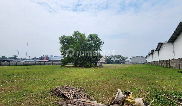 Disewakan Tanah LT 5943m kosong di kawasan pergudangan taman tekno, di jalan boulevard, row jalan besar,bisa masuk kontainer 40 feet, bebas banjir, bentuk tanah kotak 1