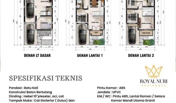 Townhouse Mewah 3 Lt..terjangkau, Di Jak Sel, Bebas Semua Biaya  2