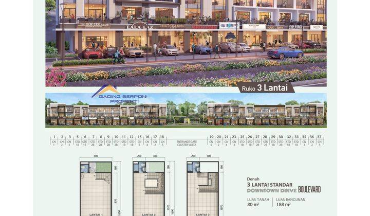 Ruko Terbaru 2 Lantai Pinggir Jalan Raya Downtown Drive  6