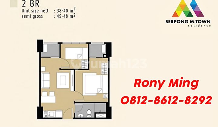 dekat rs bethsaida, universitas UMN  Dijual M-town residence 2 bedroom