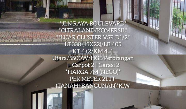 FS: Rumah usaha strategis, jalan raya citraland, bs nego 1