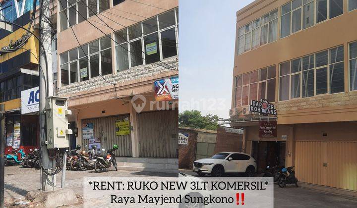 RENT: Ruko hadap RAYA Mayjend Surabaya Barat 3lt BARU GRES, Sisa 1unit NEGO TIPIS 1