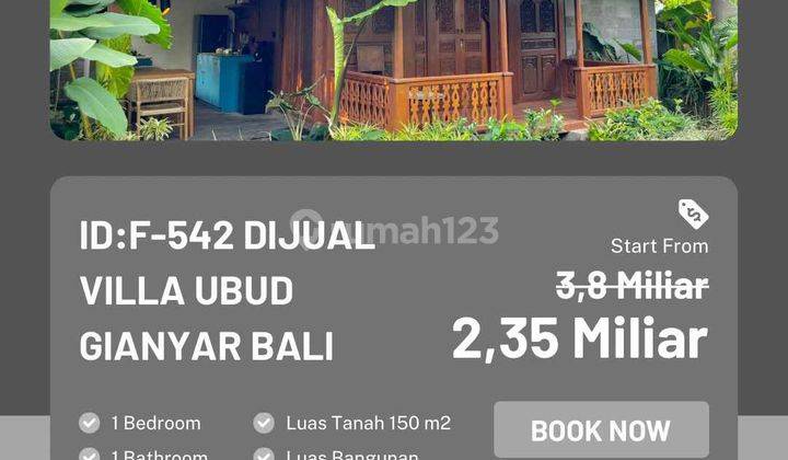 VILLA JOGLO SIAP HUNI DI UBUD HARGA NEGO  2