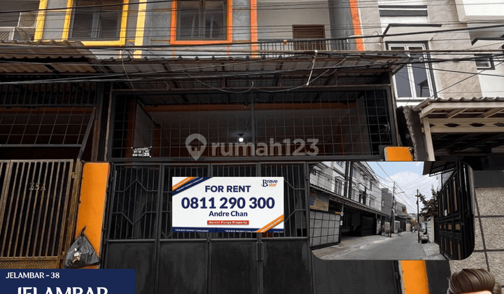 Disewakan Rumah 3 Lantai Luas 5x15m , di Jelambar 1