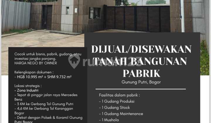 For Sale Factory Warehouse Building in Gunung Putri (dy)
