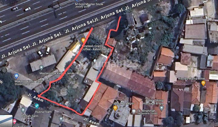 Dijual Tanah Kosong 1218 M2 Dekat Akses Tol Kebon Jeruk, Ngantong Besar Dibelakang , di Pinggir Jalan Raya Arjuna Selatan Jakarta Barat, Lokasi Strategis, Shm, Cocok Untuk Ruko, Workshop, Kost2an 1