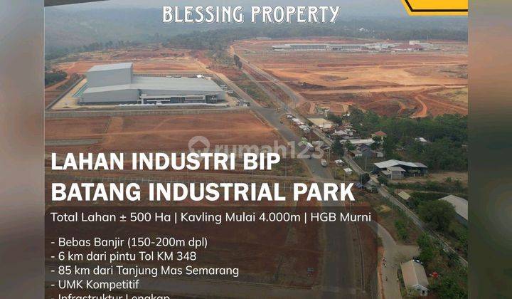 Dijual Tanah Industri Siap Bangun Batang Industri Park 1