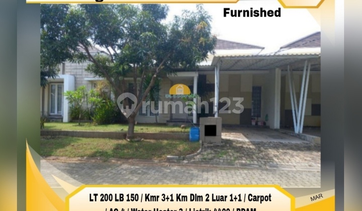 Rumah Furnished Bagus Siap Pakai Graha Padma 1