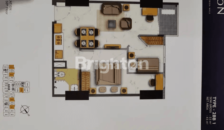 Termurah Apartemen benson 2BR view pool connect Pakuwon mall 2