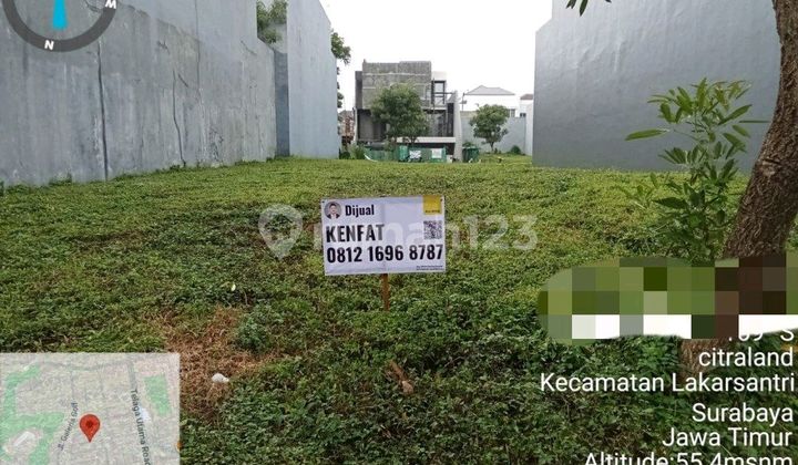 Selling Land Plot Raffles Garden Citraland Prime Excellent Strategic Position Wide Roads Near West Surabaya City Center Suitable for Residence Ready to Build