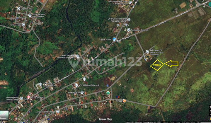 Building-ready land in Sidangoli Village, 9200m2, South Jailolo, West Halmahera