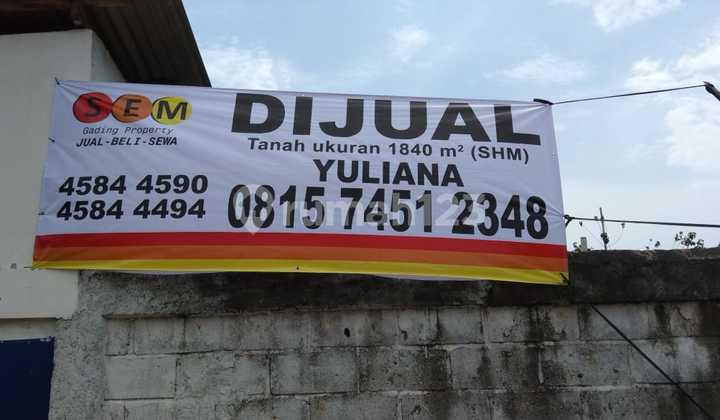 Tanah di Jl. Moh. Toha Km 6, Tangerang SHM 1.840 m² Tanah di Jl. Moh. Toha Km 6, Tangerang SHM 1.840 m²