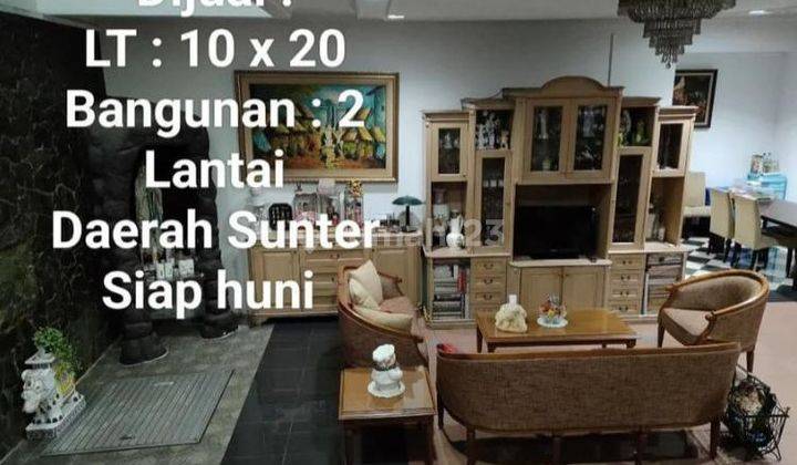 Rumah 2 lantai di sunter, area yg ramai, dekat akses tol sunter 1