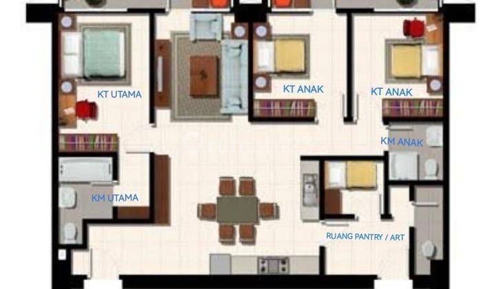 Apartemen Paladian Park lt 20, BR 3+1 Furnish  1