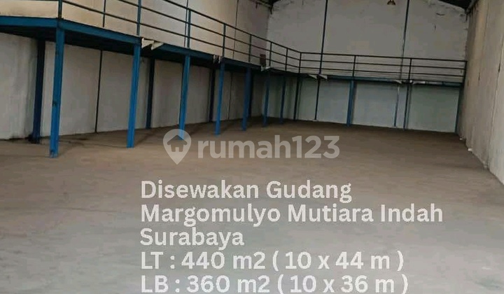 FOR RENT MEDIUM WAREHOUSE 450M2 MUTIARA MARGOMULYO INDAH WEST SURABAYA