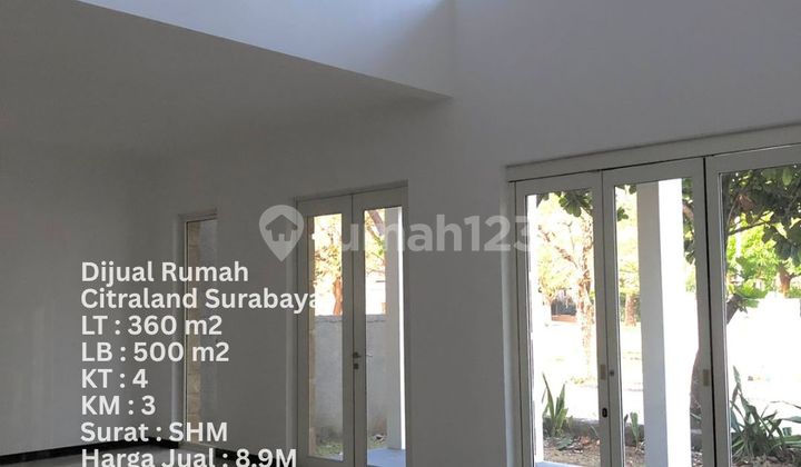 DIJUAL RUMAH MINIMALIS 500M2 CITRALAND SURABAYA BARAT