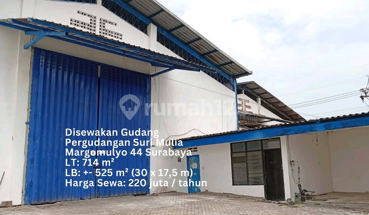 FOR RENT SURIMULIA WAREHOUSE MARGOMULYO 700M2 DOUBLE GATE WITH FENCE