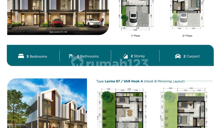 House with 10% down payment, installments starting from around 9 million in Harapan Indah, Bekasi. 2
