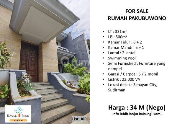 Rumah mewah dg pool 2 lantai di Pakubuwono jakarta selatan 1