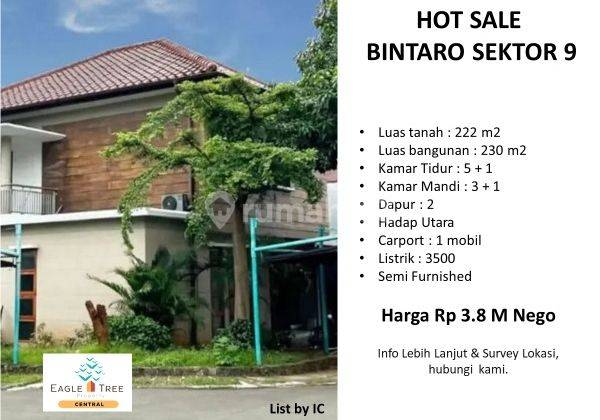 Harga murah rumah hook luas 2 lantai siap huni di sektor 9 bintaro jaya 1