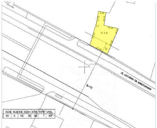 Tanah Komersial K1 di Jl. Tb Simatupang Jaksel Luas 734 2