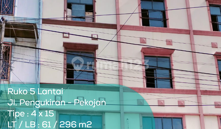 5-Story Shop House on Jl. Pengukiran Pekojan, Type 4x15, Land Area/Building Area 61/296 m2, Unfurnished 5-Story Shop House on Jl. Pengukiran Pekojan, Type 4x15, Land Area/Building Area 61/296 m2, Unfurnished