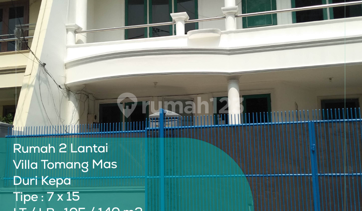 Rumah 2 Lantai Villa Tomang Mas Duri Kepa, Tipe 7x15, LT/LB 105/140 m2, Semi Furnished, SHM Rumah 2 Lantai Villa Tomang Mas Duri Kepa, Tipe 7x15, LT/LB 105/140 m2, Semi Furnished, SHM