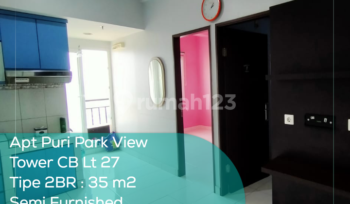 Apartement Puri Park View Tower Cb Lt 27, 2BR, Semi Furnished, PPJB Apartement Puri Park View Tower Cb Lt 27, 2BR, Semi Furnished, PPJB