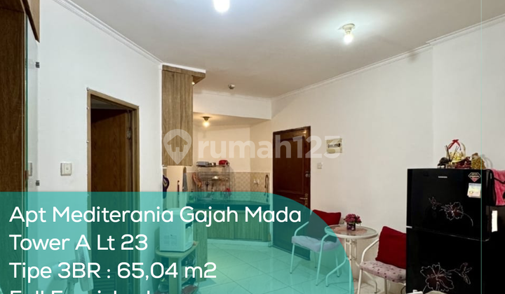Mediterania Gajah Mada Tower A 23rd Floor Apartment, 3 Bedrooms, Fully Furnished, Freehold Certificate 1
