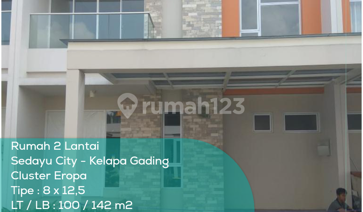 2-Story House in Sedayu City, Type 8x12.5, 3+1BR/3+1BA, Non-Furnished