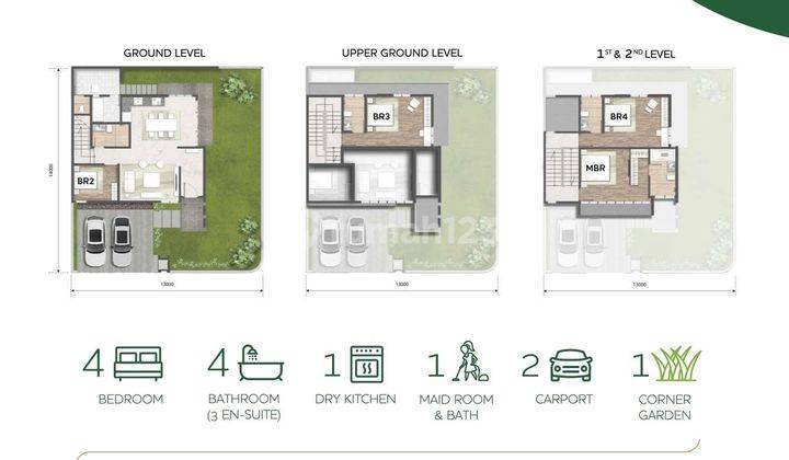 Rumah Luas 13x14 Type 4+1KT Cluster Matana Corner Jgc Jakarta Garden City 2