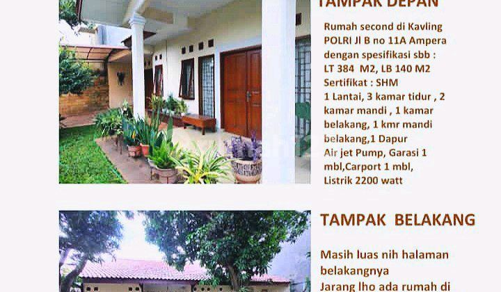 Rumah Luas Shm Di Kavling Polri Ampera 2