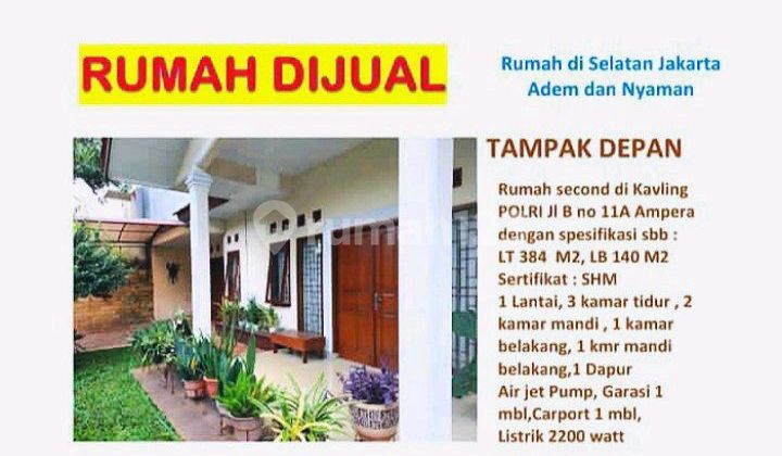 Rumah Luas Shm Di Kavling Polri Ampera