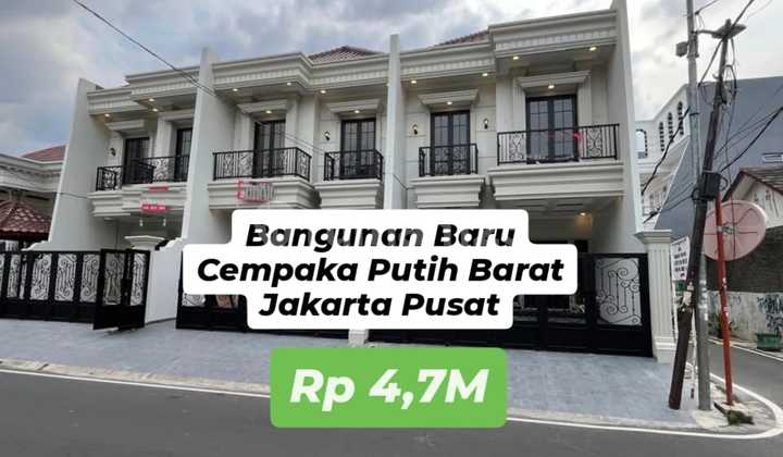 Rumah Baru, Cempaka Putih, 2 Lantai Bebas Banjir, SHM