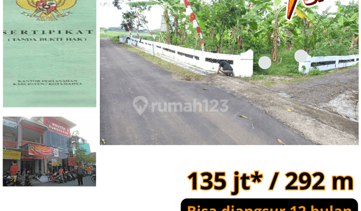 Pekarangan 292 Meter 4 Menit Puskesmas Nguter Sukoharjo 1