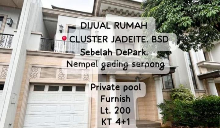 Luxury Cluster Jadeite House. One Step to Bsd City Commercial Center. Negotiable Until Deal, Good House. 2