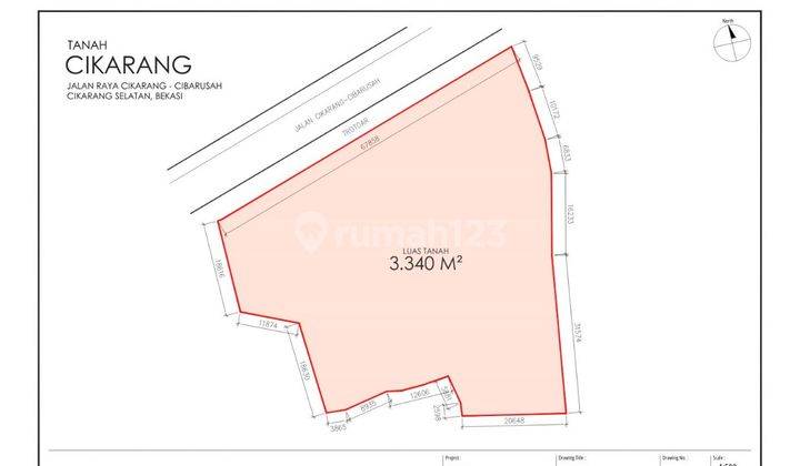 Dijual Tanah Komersil di Jl. Raya Cikarang Cibarusah, Bekasi 2