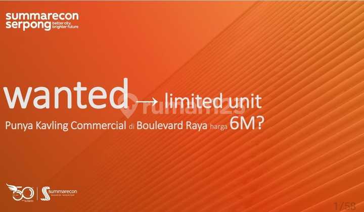 Kavling Komersial di Boulevard Raya Summarecon Serpong