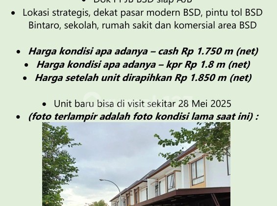 For Sale 2-Story House @ BSD Kireina 2