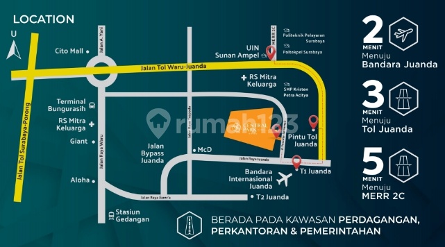 Dijual Rumah 2 Lantai Murah Central Park Selangkah Tol Juanda 5