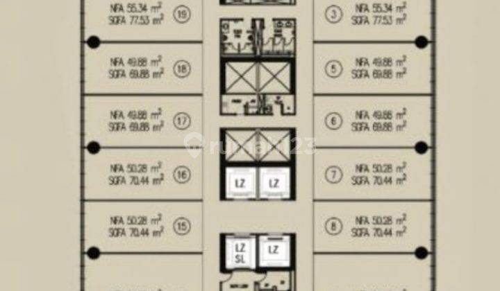 Murah. Office Room Space Pusat Kota Surabaya. Akses Mall