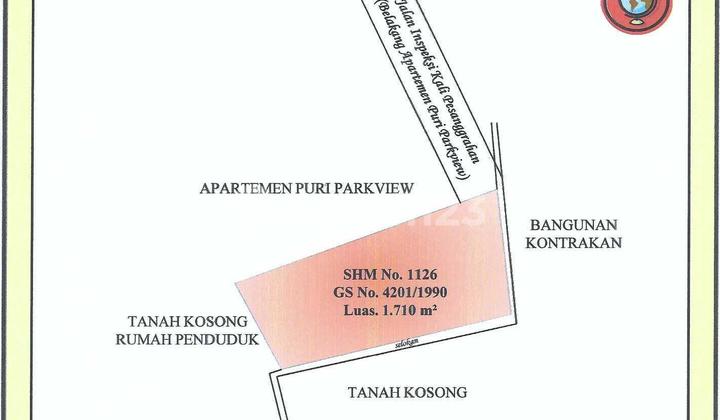 Tanah Murah Samping Apartement Puri Park View Lt1710m2 Meruya Utara Kembangan Jakarta Barat Bawah Harga Pasar