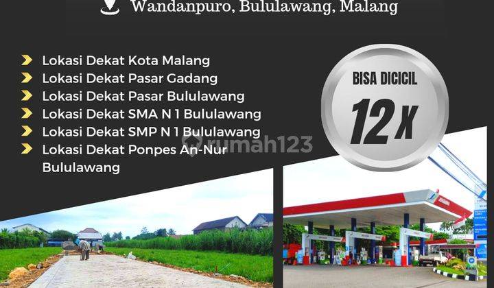 Tanah dijual di wandanpuro 100 mtr dari jl. Raya bululawang 1