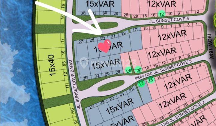 Kavling Residensial Siap Bangun di Sunset Cove Cpi Posisi Depan Taman. Luas 414 M2 15 X 27,5 M 1
