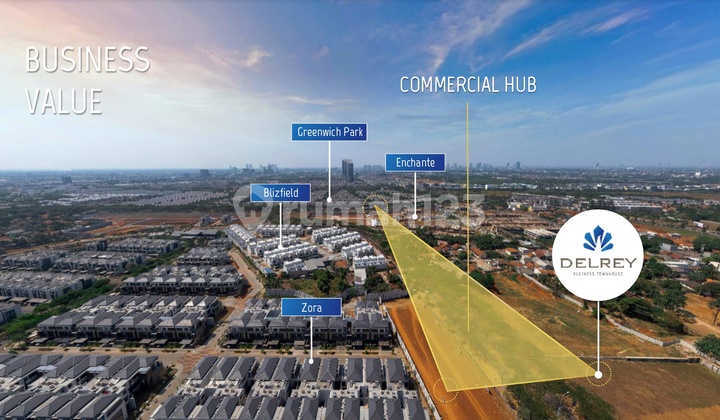 Dijual Delrey Business Townhouse BSD ruko modern 3 lantai lokasi strategis